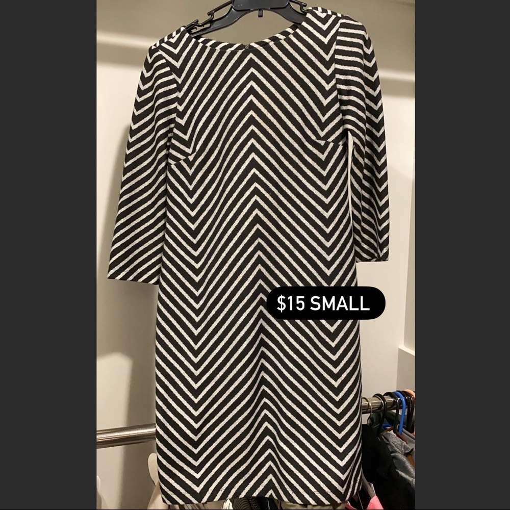 Herringbone 3/4 sleeve dress